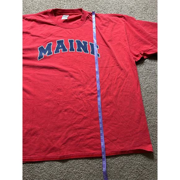 Men’s 3XL Gildan Activewear Ultra Cotton Heavyweight Maine Red Graphic T-Shirt - Picture 4 of 5